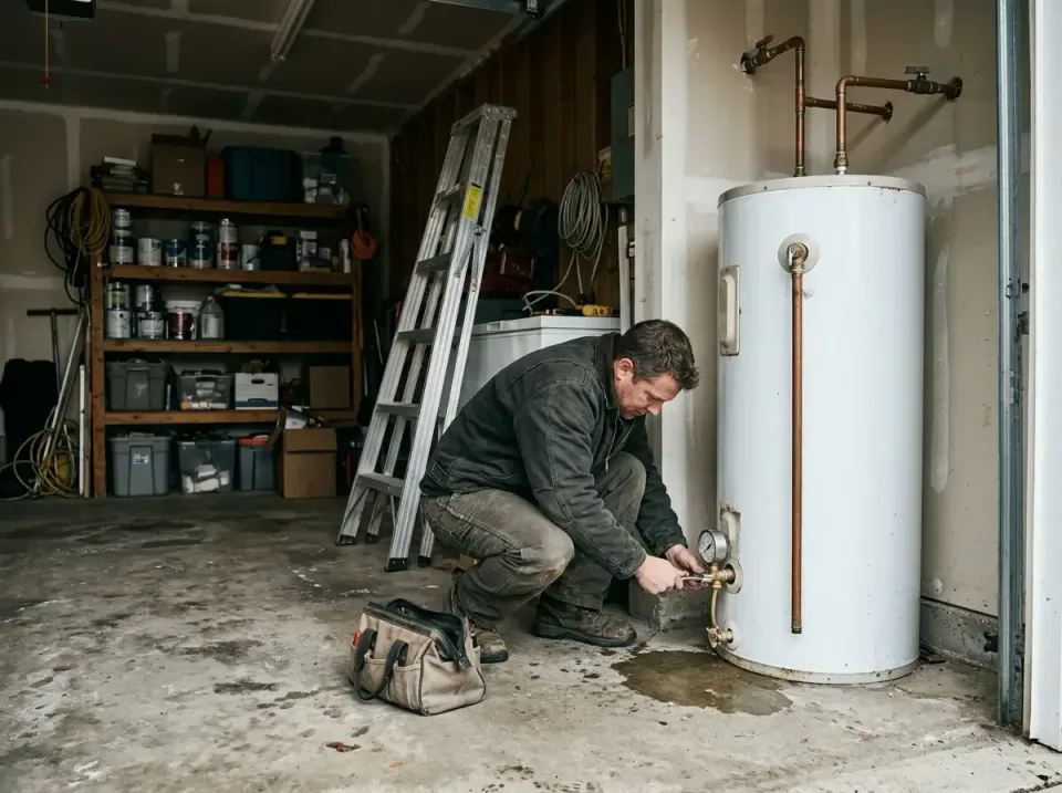 Water Heater — Residential — Water Heater, Plumber, Tool Bag, Residential, Plumbing